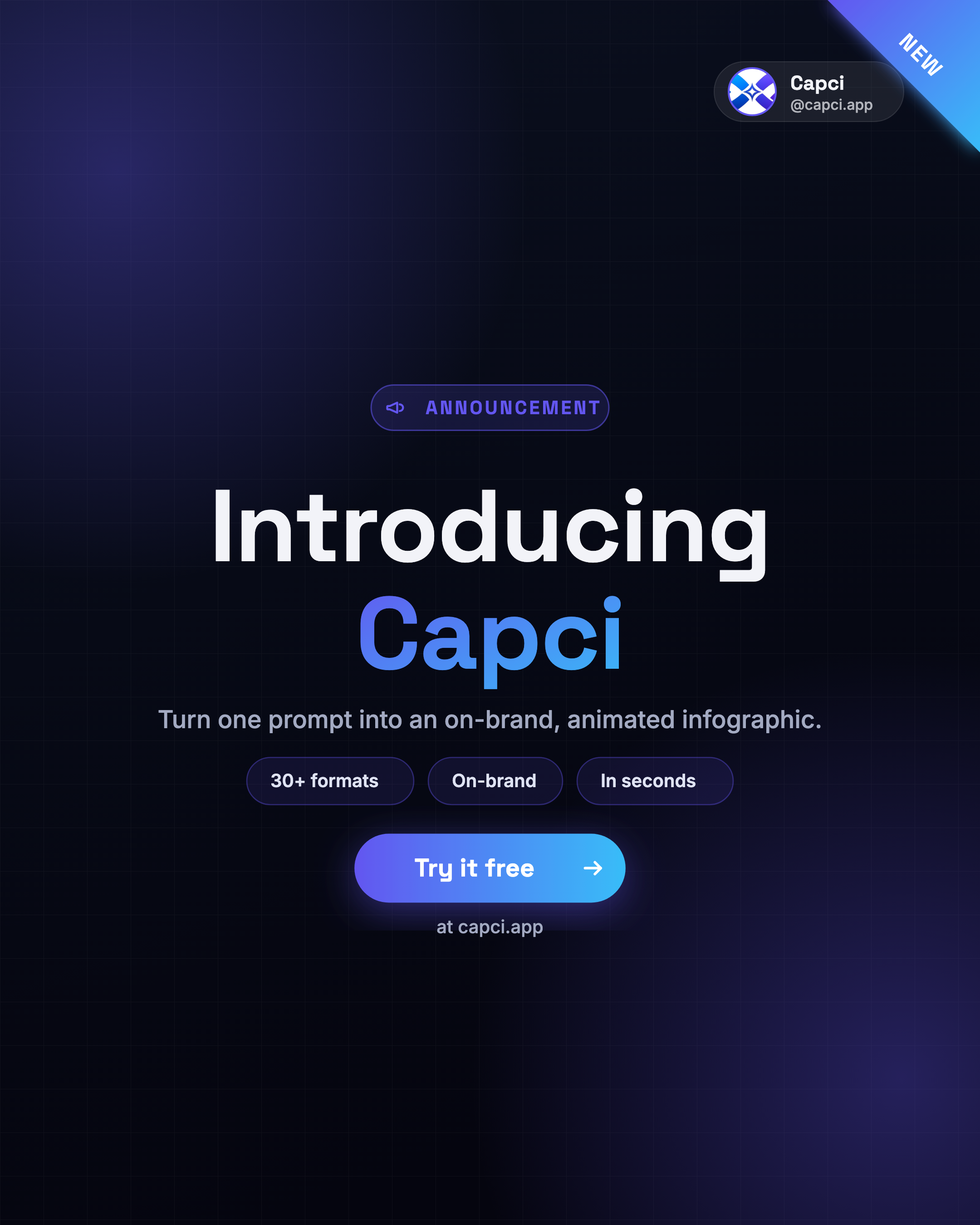 Announcement · LinkedIn infographic generator · Capci